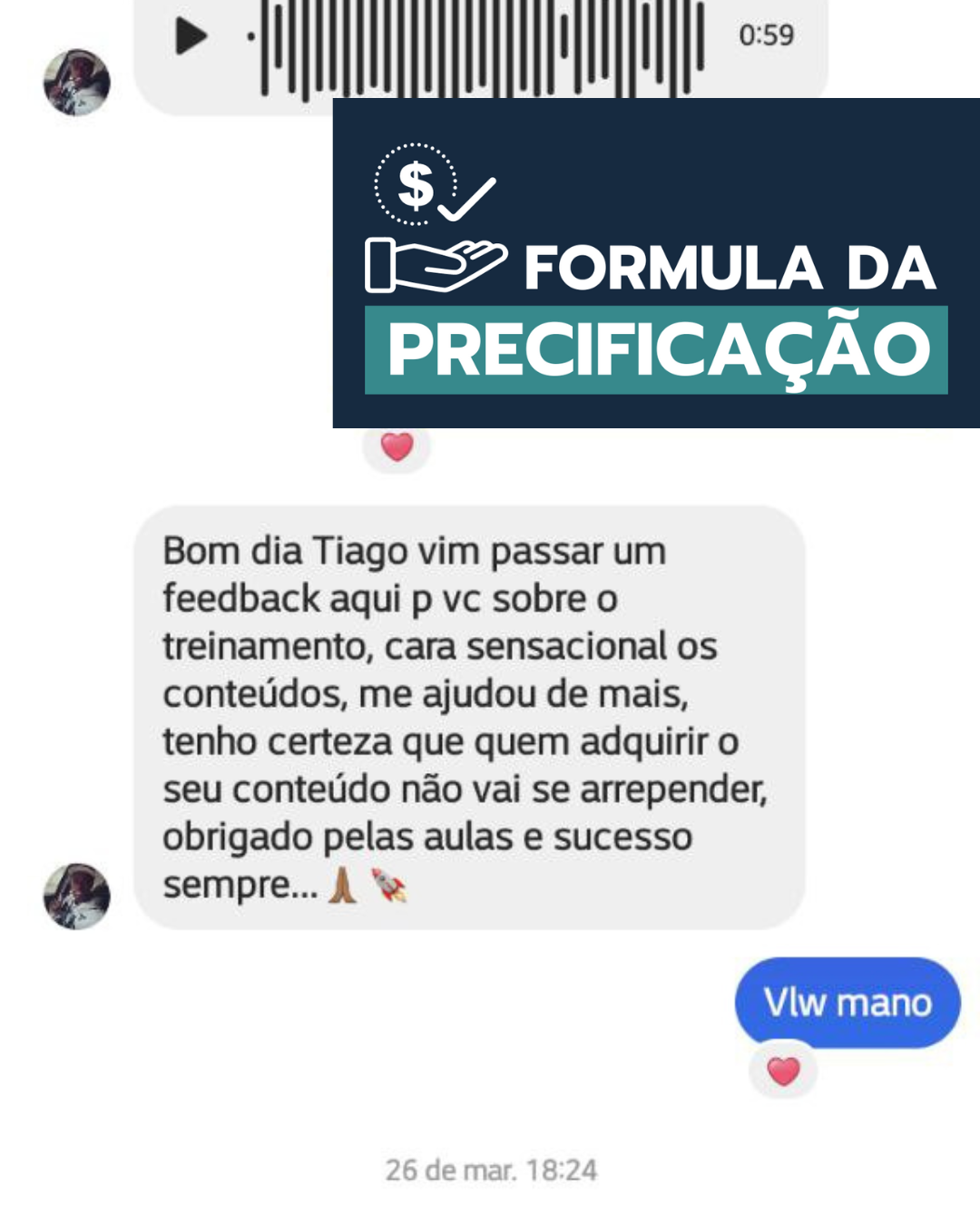 Depoimento de aluno do Método Preço Certo