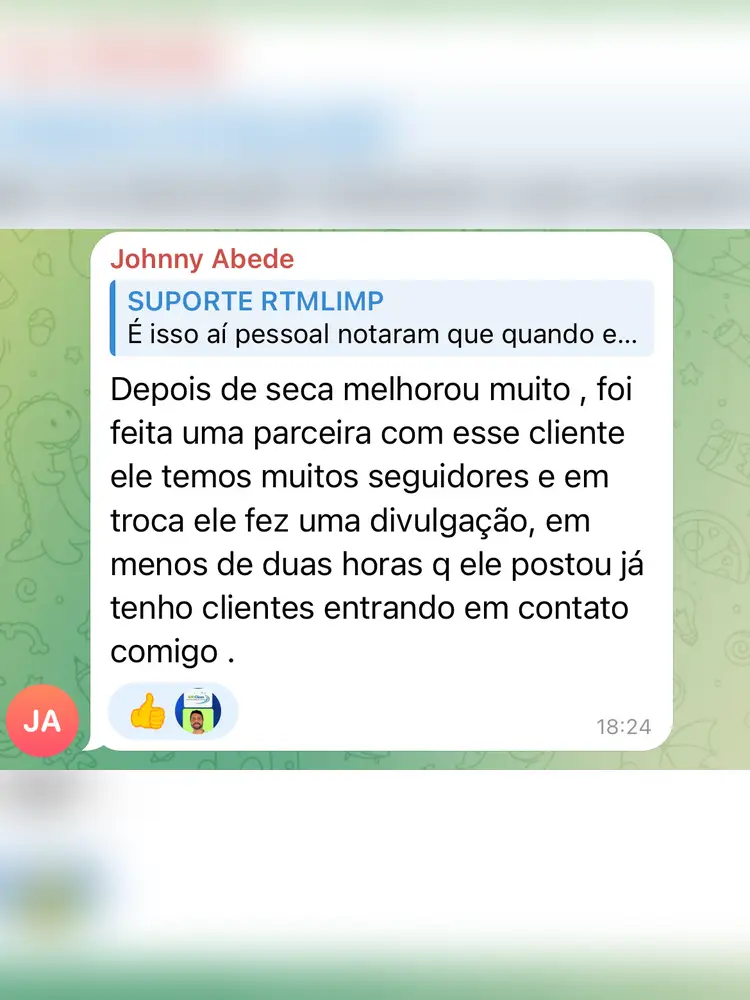 Depoimento de aluno sobre suporte 6