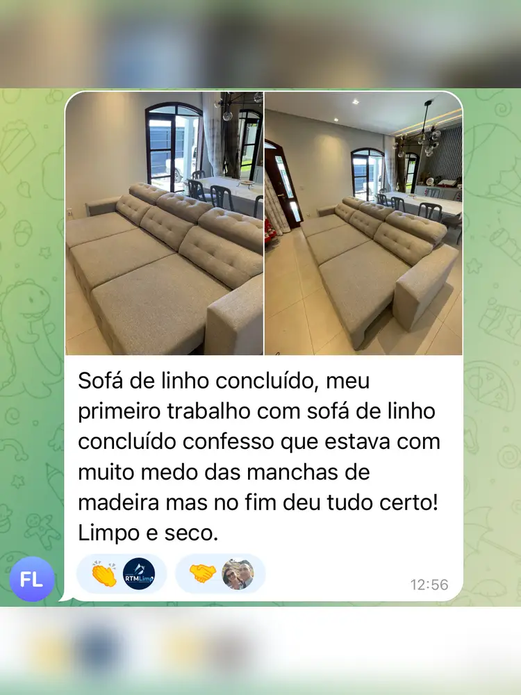 Depoimento de aluno do Método RTMLimp sobre e se eu manchar ou estragar o sofá do cliente? — imagem 3
