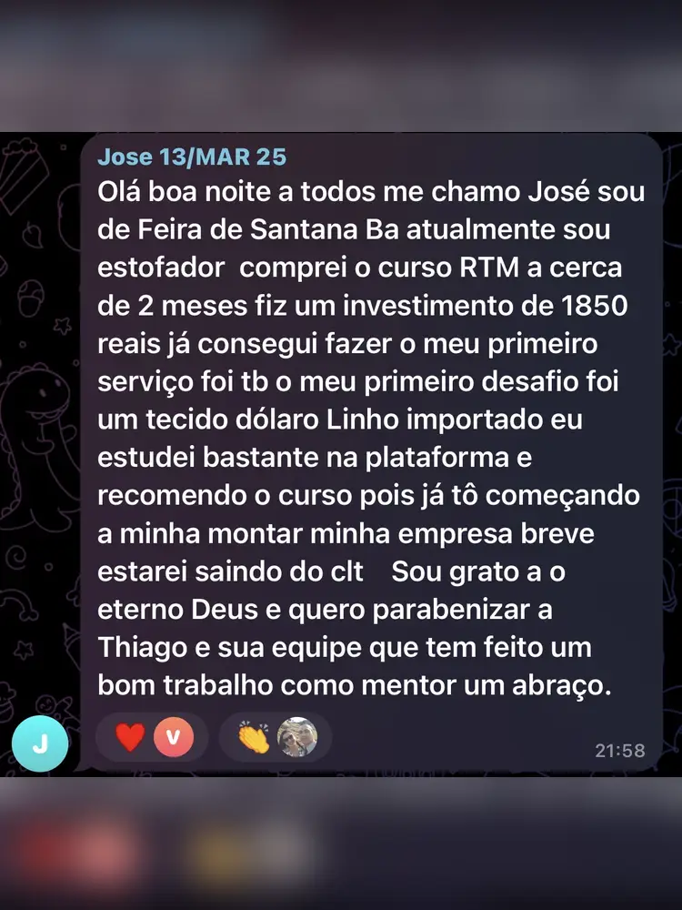 Depoimento de aluno do Método RTMLimp sobre preciso de muito dinheiro para começar? — imagem 14