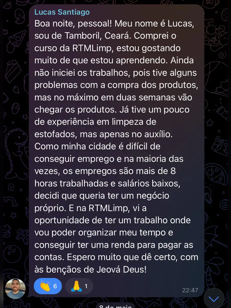 Depoimento de aluno do Método RTMLimp sobre será que realmente dá dinheiro? — imagem 3
