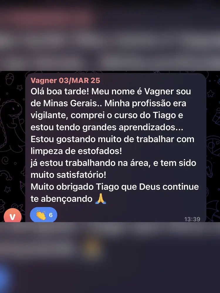 Depoimento de aluno do Método RTMLimp sobre resultados de serviços feitos pelos alunos — imagem 76