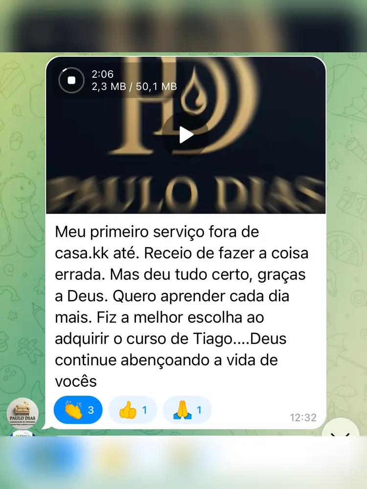 Depoimento de aluno do Método RTMLimp sobre e se eu manchar ou estragar o sofá do cliente? — imagem 6