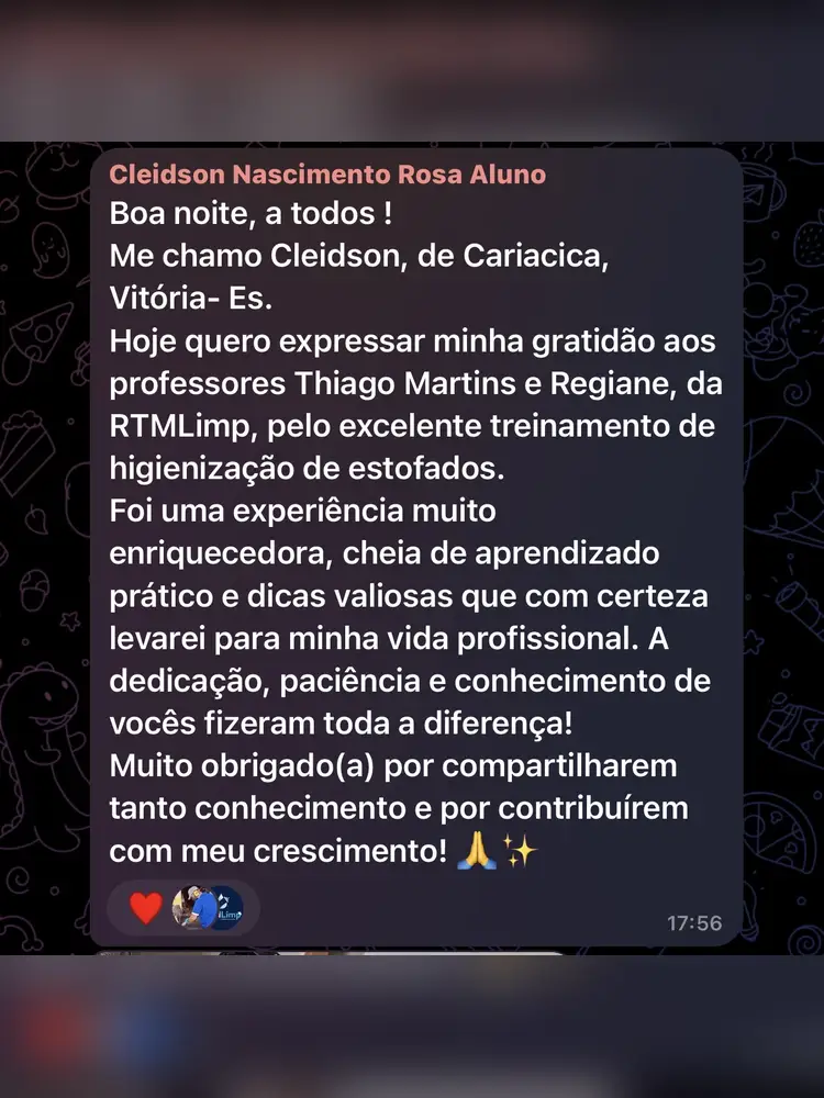 Depoimento de aluno sobre suporte 11