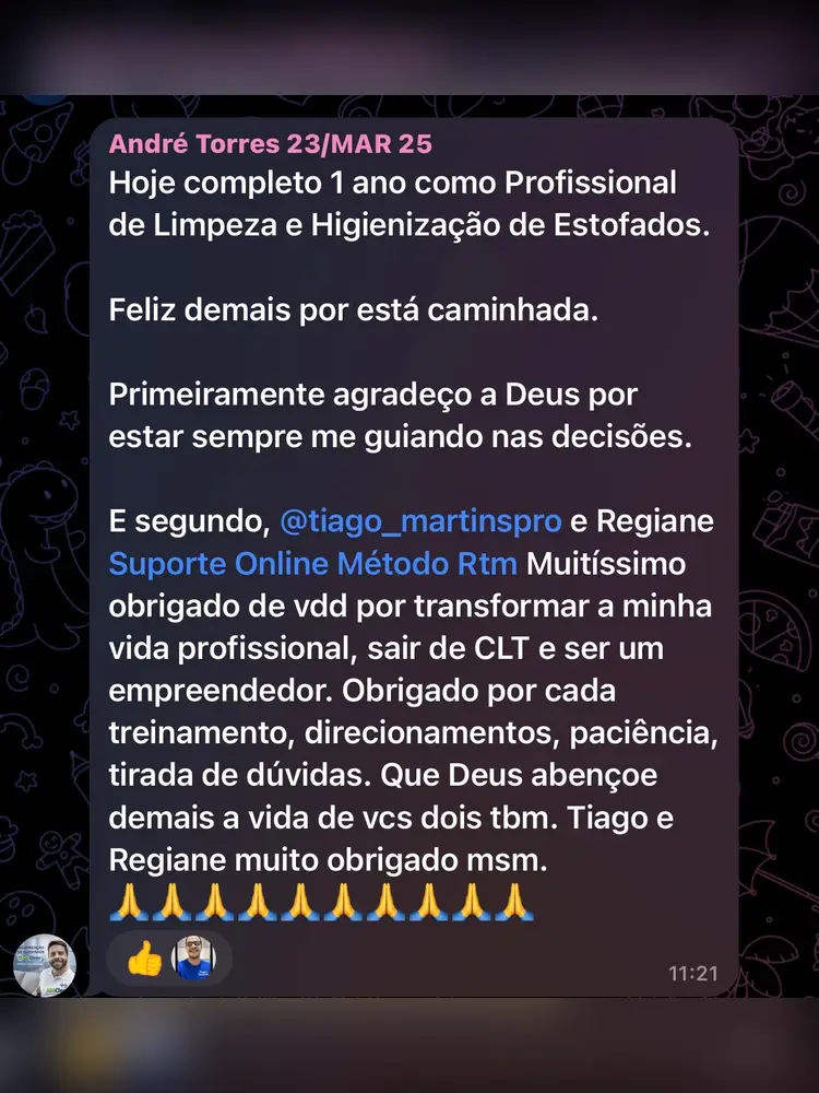 Depoimento de aluno sobre suporte 14