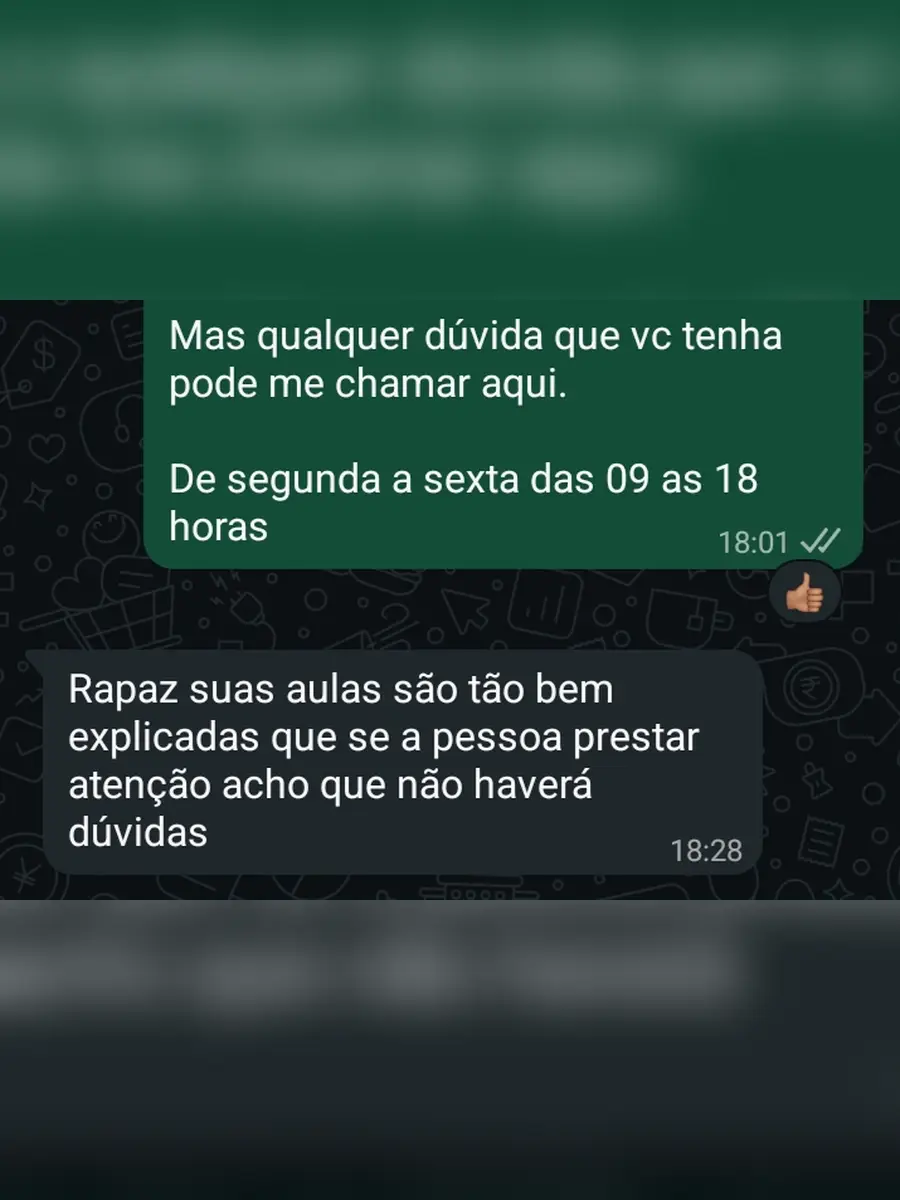 Depoimento de aluno sobre suporte 1