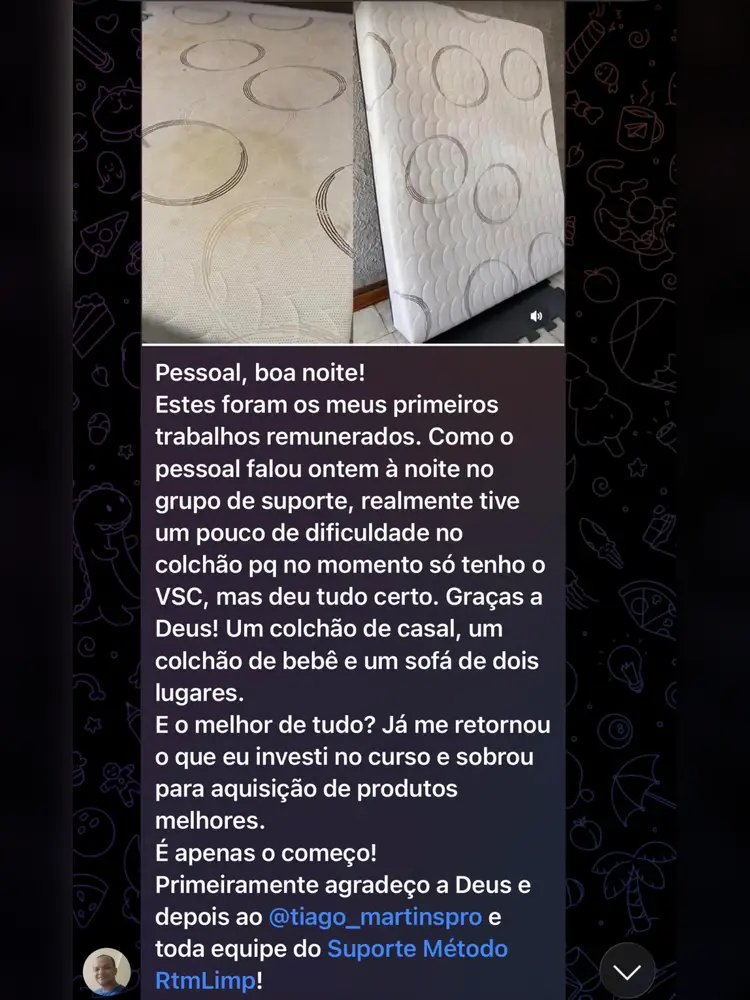 Depoimento de aluno do Método RTMLimp sobre e se eu manchar ou estragar o sofá do cliente? — imagem 9