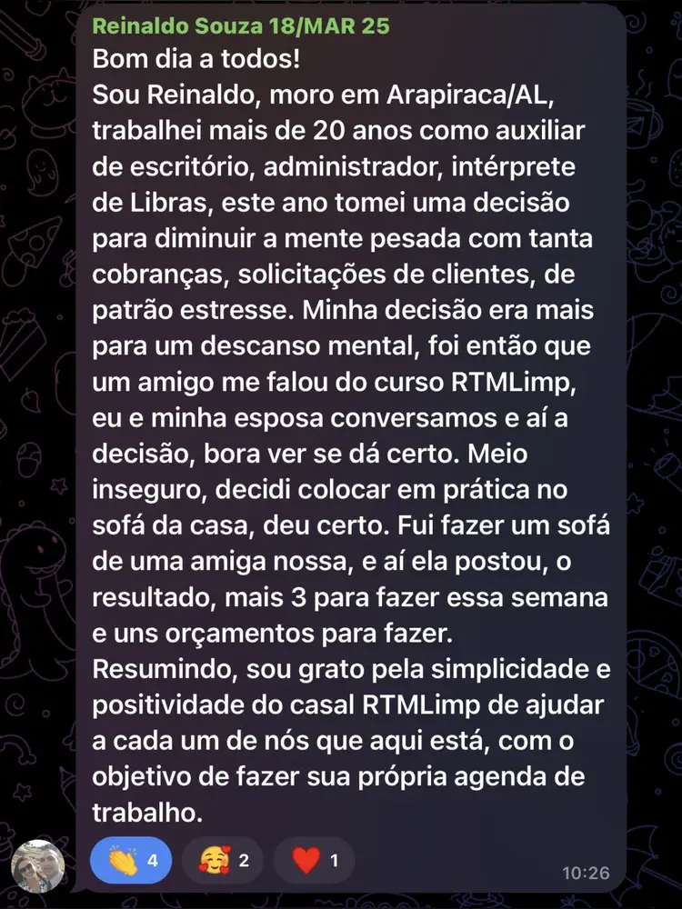 Depoimento de aluno do Método RTMLimp sobre será que realmente dá dinheiro? — imagem 9