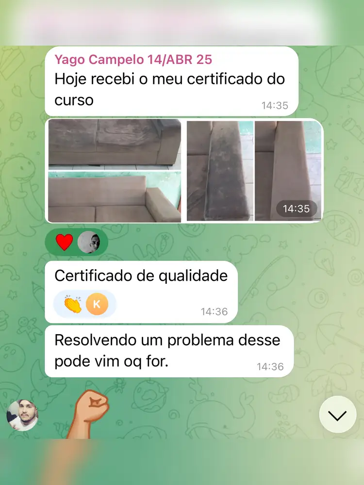 Depoimento de aluno do Método RTMLimp sobre e se eu manchar ou estragar o sofá do cliente? — imagem 11