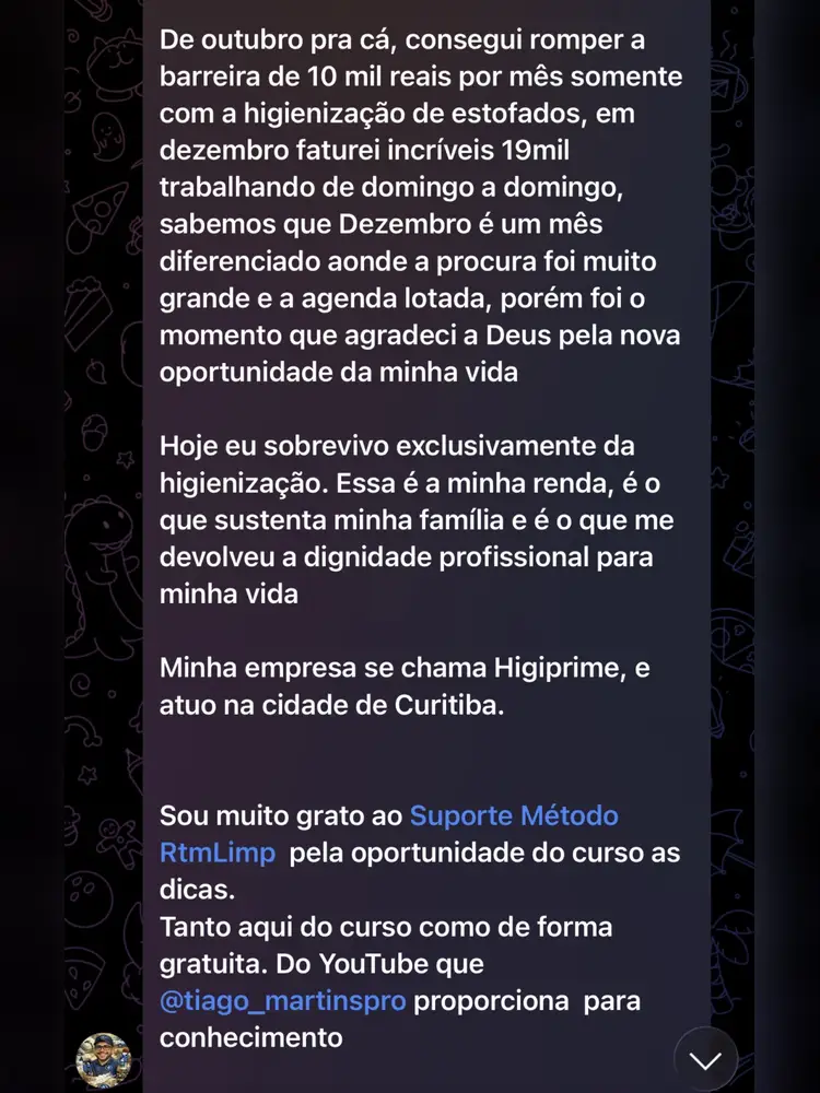 Depoimento de aluno do Método RTMLimp sobre será que realmente dá dinheiro? — imagem 15