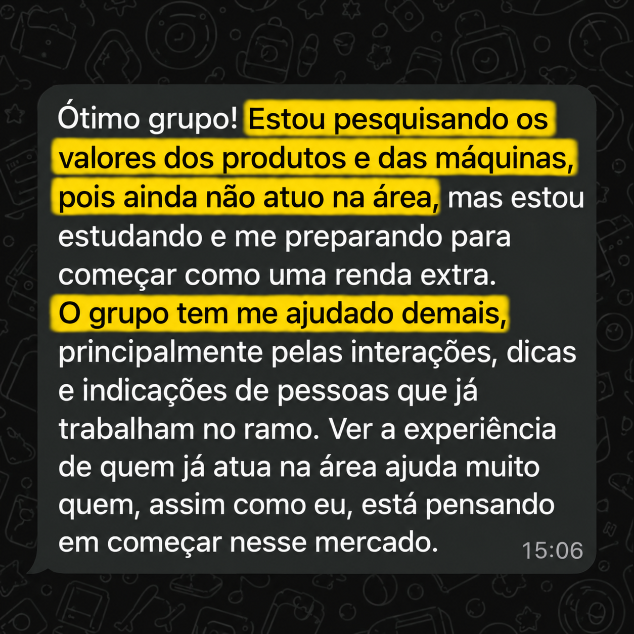 Depoimento de membro do Grupo de Ofertas RTMLimp 4